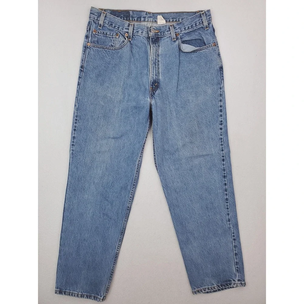 Vintage Levis 550 Jeans Mens 38x30 Blue Relaxed Tapered Red Tab Made USA 90s